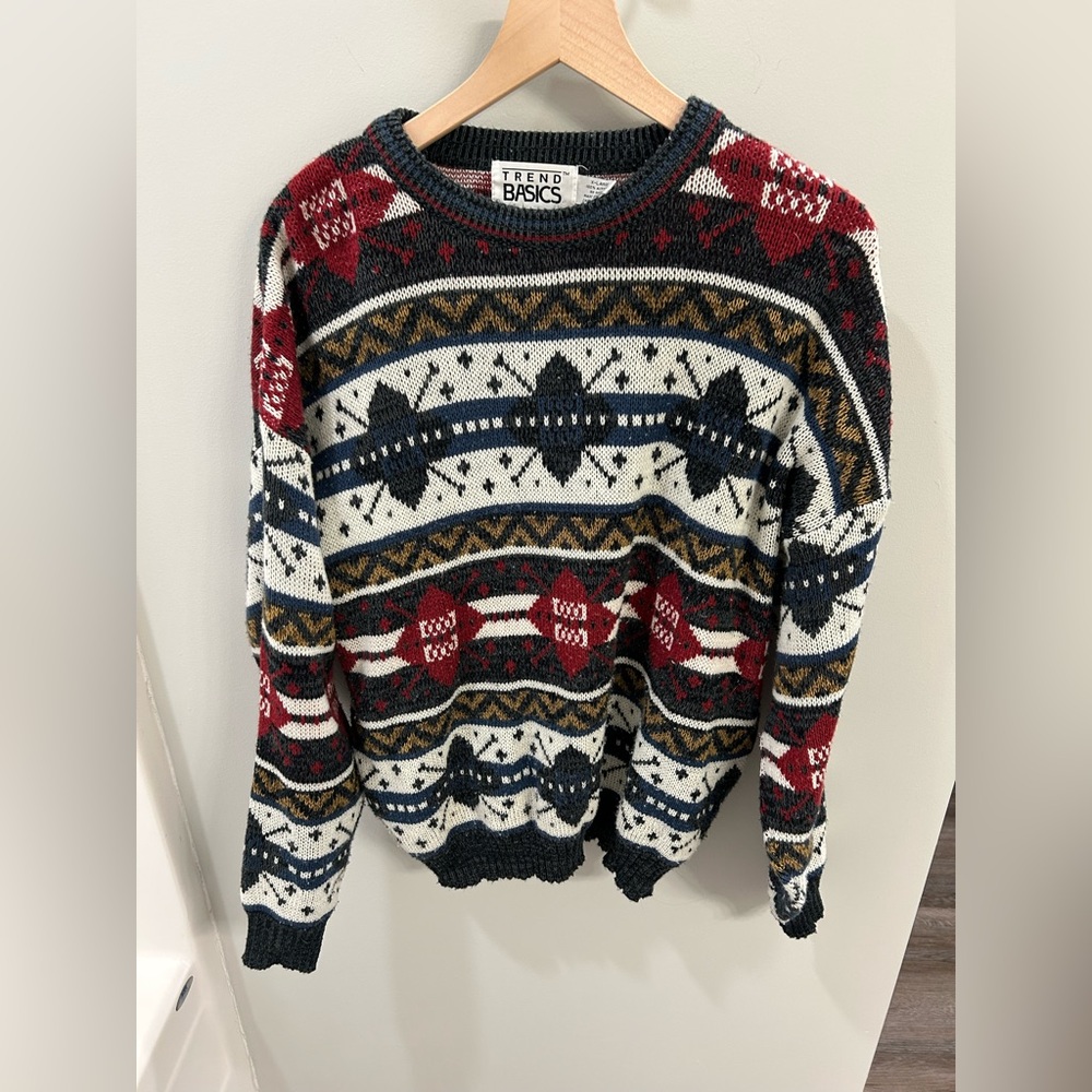 Vintage Trend Basics Sweater - Men’s XL - Retro Knit Pullover